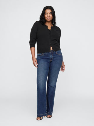 Jeans Holgados Talle Medio con Bolsillos