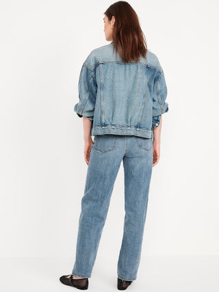 Jeans Holgados Talle Alto con Bolsillos