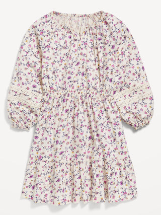Vestido Manga Larga con Estampado Floral