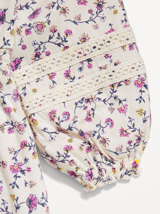 Vestido Manga Larga con Estampado Floral