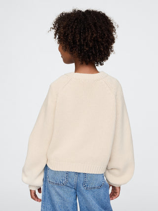 Sudadera Cuello Redondo con Diseño Corazón, Niña