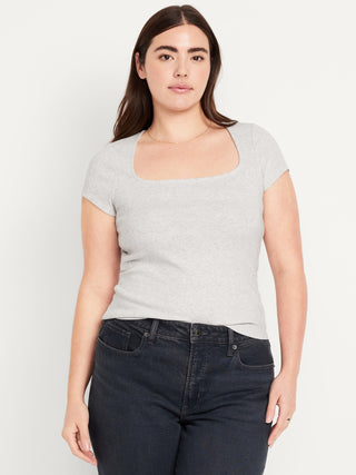 Camiseta Manga Corta Cuello Cuadrado