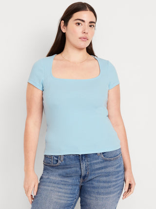Camiseta Manga Corta Cuello Cuadrado