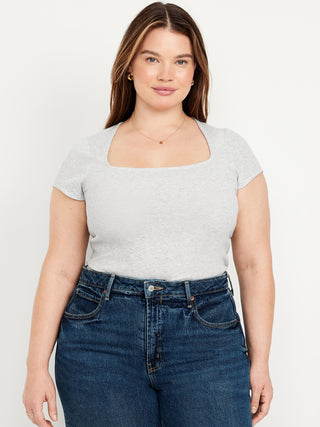 Camiseta Manga Corta Cuello Cuadrado