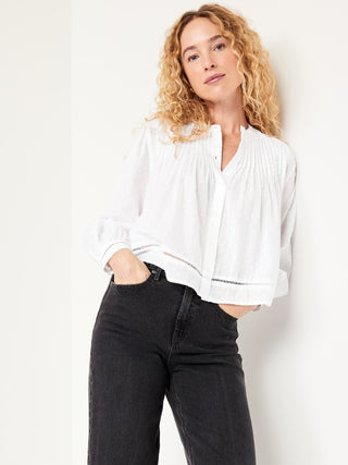 Camisa Manga Larga con Detalle Bordado