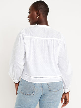 Camisa Manga Larga con Detalle Bordado