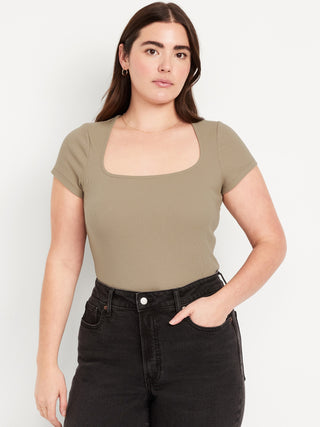 Camiseta Manga Corta Cuello Cuadrado