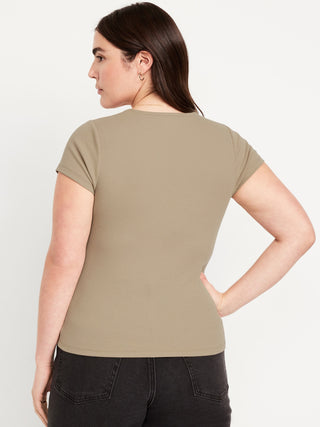 Camiseta Manga Corta Cuello Cuadrado