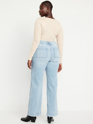 Jeans Talle Alto con Bolsillos Delanteros