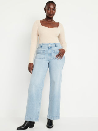 Jeans Talle Alto con Bolsillos Delanteros