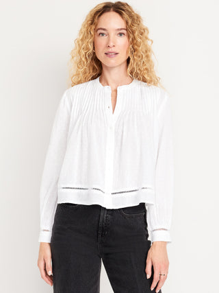 Camisa Manga Larga con Detalle Bordado