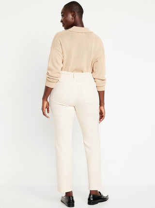 Jeans Crop Talle Alto con Bolsillos