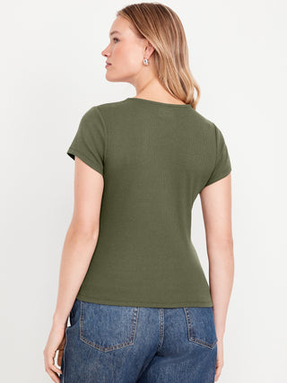Camiseta Manga Corta Cuello Cuadrado