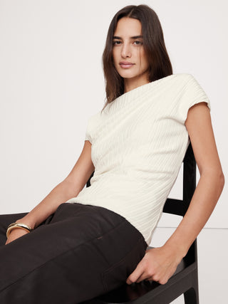 Blusa Cuello Barco Drapeado