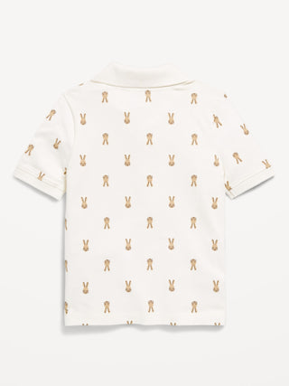 Polo Manga Corta de Algodón con Estampado, Bebé
