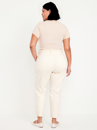 Jeans Crop Talle Alto con Bolsillos