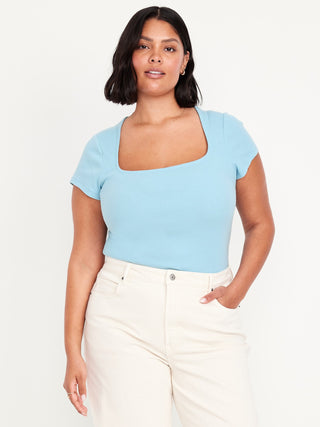 Camiseta Manga Corta Cuello Cuadrado