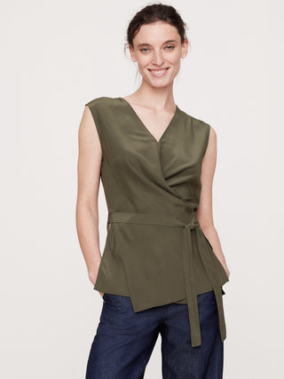Blusa Cruzada con Tejido de Seda
