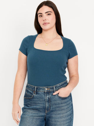 Camiseta Manga Corta Cuello Cuadrado