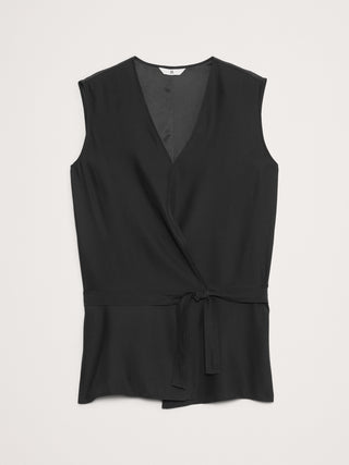 Blusa Cruzada con Tejido de Seda