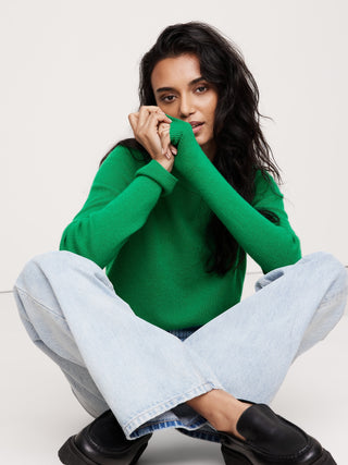 Sudadera de Cachemira con Cuello Redondo