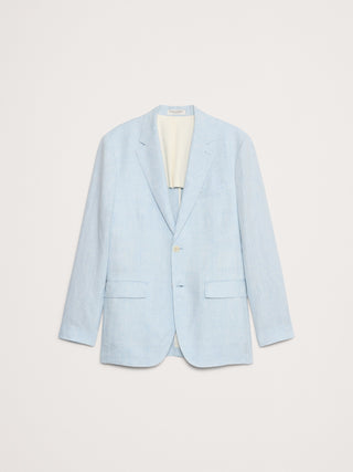 Blazer Regular Fit con Bolsillos de Lino