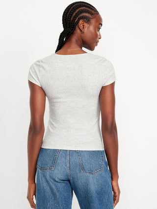 Camiseta Manga Corta Cuello Cuadrado