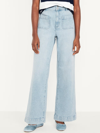 Jeans Talle Alto con Bolsillos Delanteros