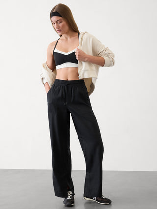 Pantalón Ancho con Bolsillos de Lino