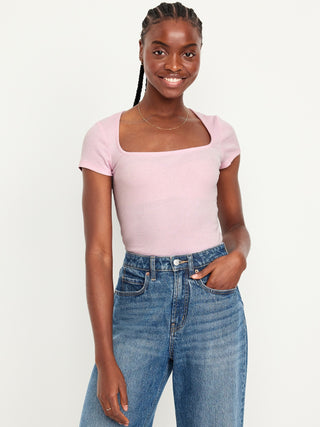 Camiseta Manga Corta Cuello Cuadrado