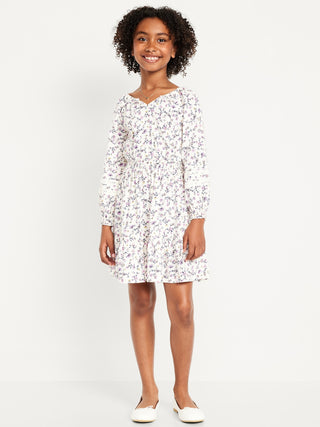 Vestido Manga Larga con Estampado Floral