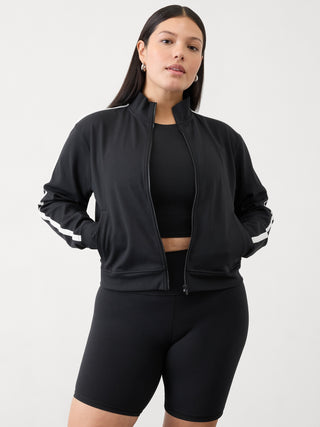 Chaqueta Deportiva Cuello Alto con Bolsillos