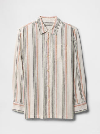 Camisa Manga Larga con Estampado Rayas, Niño