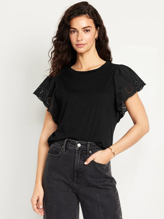 Camiseta Manga Corta con Volantes