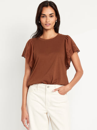 Camiseta Manga Corta con Volantes