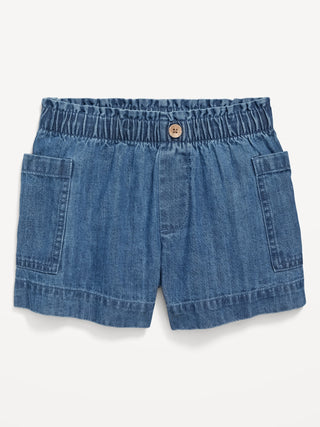 Short Denim con Cintura Elástica, Niña