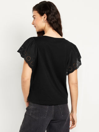 Camiseta Manga Corta con Volantes