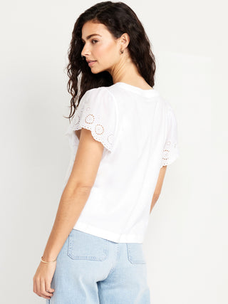 Camiseta Manga Corta con Volantes