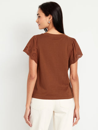 Camiseta Manga Corta con Volantes