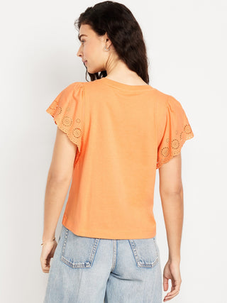Camiseta Manga Corta con Volantes