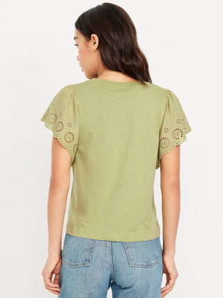 Camiseta Manga Corta con Volantes