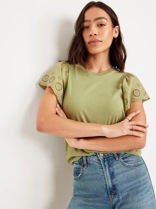 Camiseta Manga Corta con Volantes