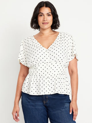 Blusa Cuello V con Botones Delanteros