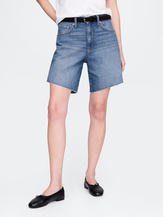 Bermuda Denim Talle Medio con Bolsillos