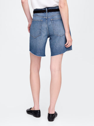 Bermuda Denim Talle Medio con Bolsillos