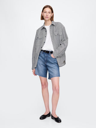 Bermuda Denim Talle Medio con Bolsillos