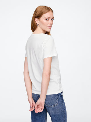 Camiseta Manga Corta Cuello V de Algodón