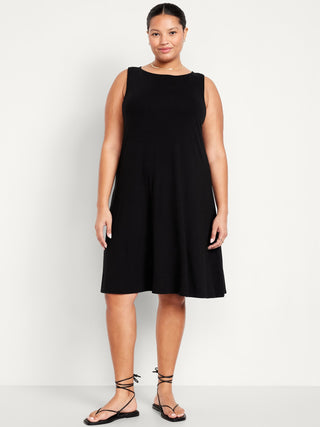 Vestido sin Mangas Cuello Alto