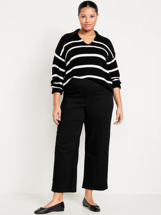 Jeans Capri Talle Alto con Bolsillos