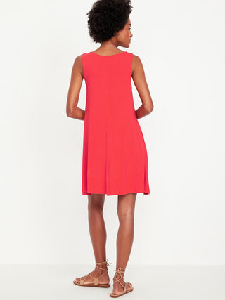 Vestido sin Mangas Cuello Alto